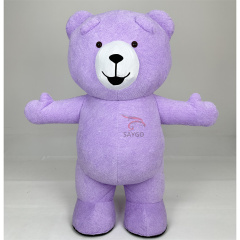 Inflatable Orange Teddy Bear Mascot Costume Human-Sized Walking Wearable for Men Valentines Gift Removable Costume Design