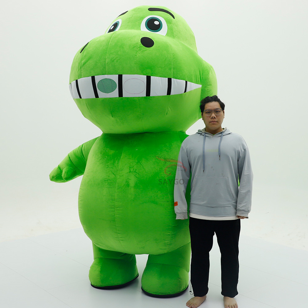 Inflatable Green Dragon Costume-Realistic Animal Design for Adult Unisex Mardi Gras Carnival Parties-saygo Brand