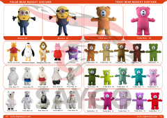 Customize Grey Color Teddy Bear Mascot Costume Inflate 2m LovelyTeddy Bear Mascots for Events Walking and Rental