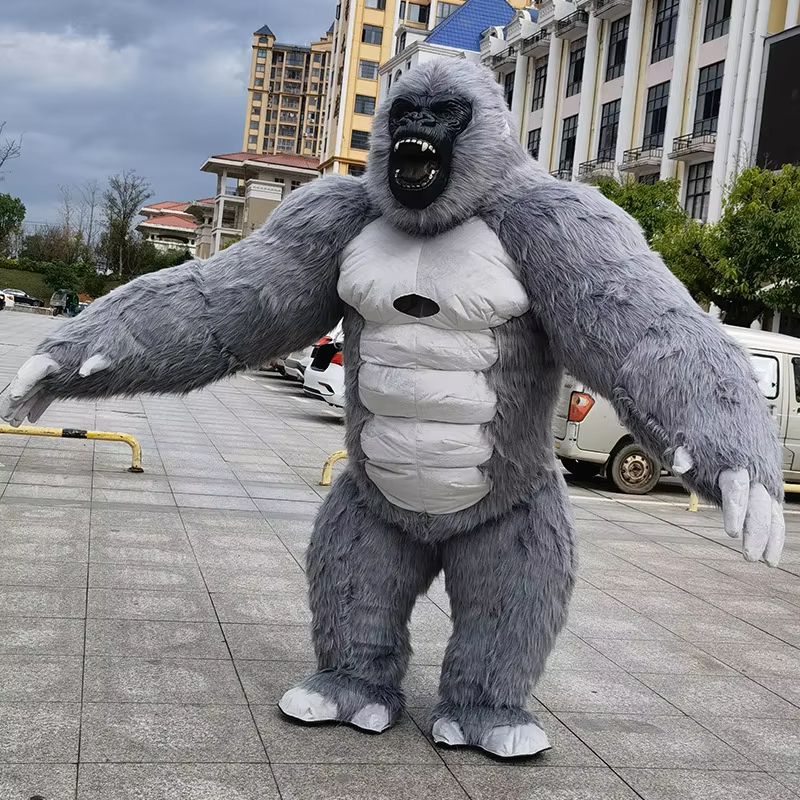 New Arrive colorful Inflatable Gorilla Mascot Costume 2.6m King Kong Custom Anime Cosplay Mascotte Theme Fancy Dress Carnival