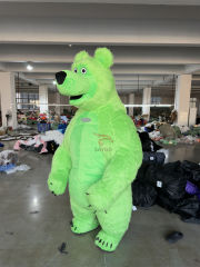 Cartoon Character Kids Party Green Inflatable Masha Bear Mascot Costume Adult Mascot Costume for Sale