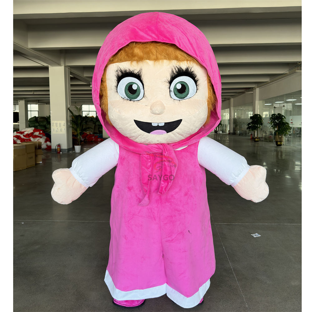 Cartoon Character Kids Party Green Inflatable Masha Bear Mascot Costume Adult Mascot Costume for Sale