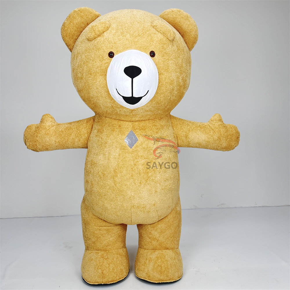 Saygo Giant Inflatable Teddy Bear Mascot Costume Life Size Adult Unisex Cosplay for Mardi Gras Carnival