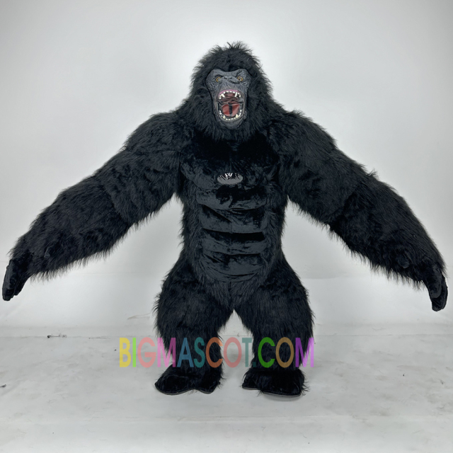 Short Dwarf Gorilla Mascot Costume 2m Inflated Fibre Furry Gorilla Monkey Costume for Events Activities Walking