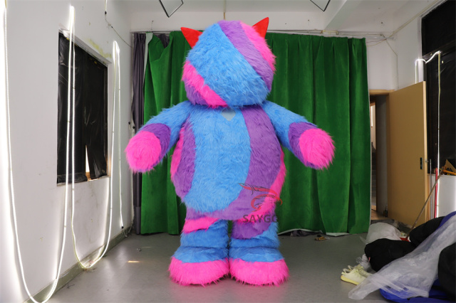 Inflatable Camouflage Bear Mascot Cartoon Doll Costume Plush Performance Props Doll Walking Puppet Costume