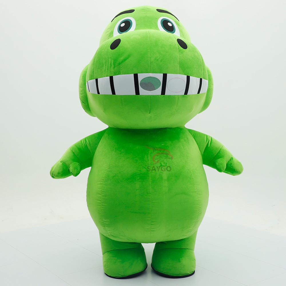 Inflatable Green Dragon Costume-Realistic Animal Design for Adult Unisex Mardi Gras Carnival Parties-saygo Brand