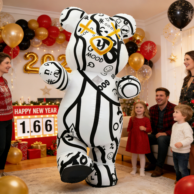 Cartoon Bear Inflatable Costume Mascot Parade Adult Character Cosplay Animal Birthday Christmas Party Event Plush Set