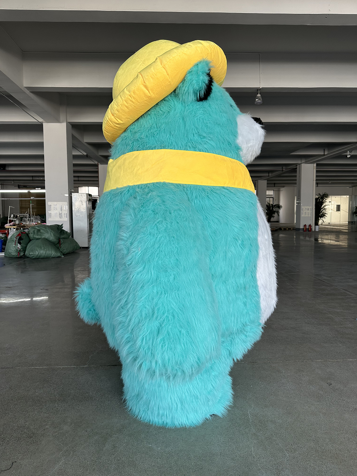 Attractive Christmas Giant Inflatable Teddy Bear Mascot Costume for Adult Halloween Plush Furry Fat Bear Suit