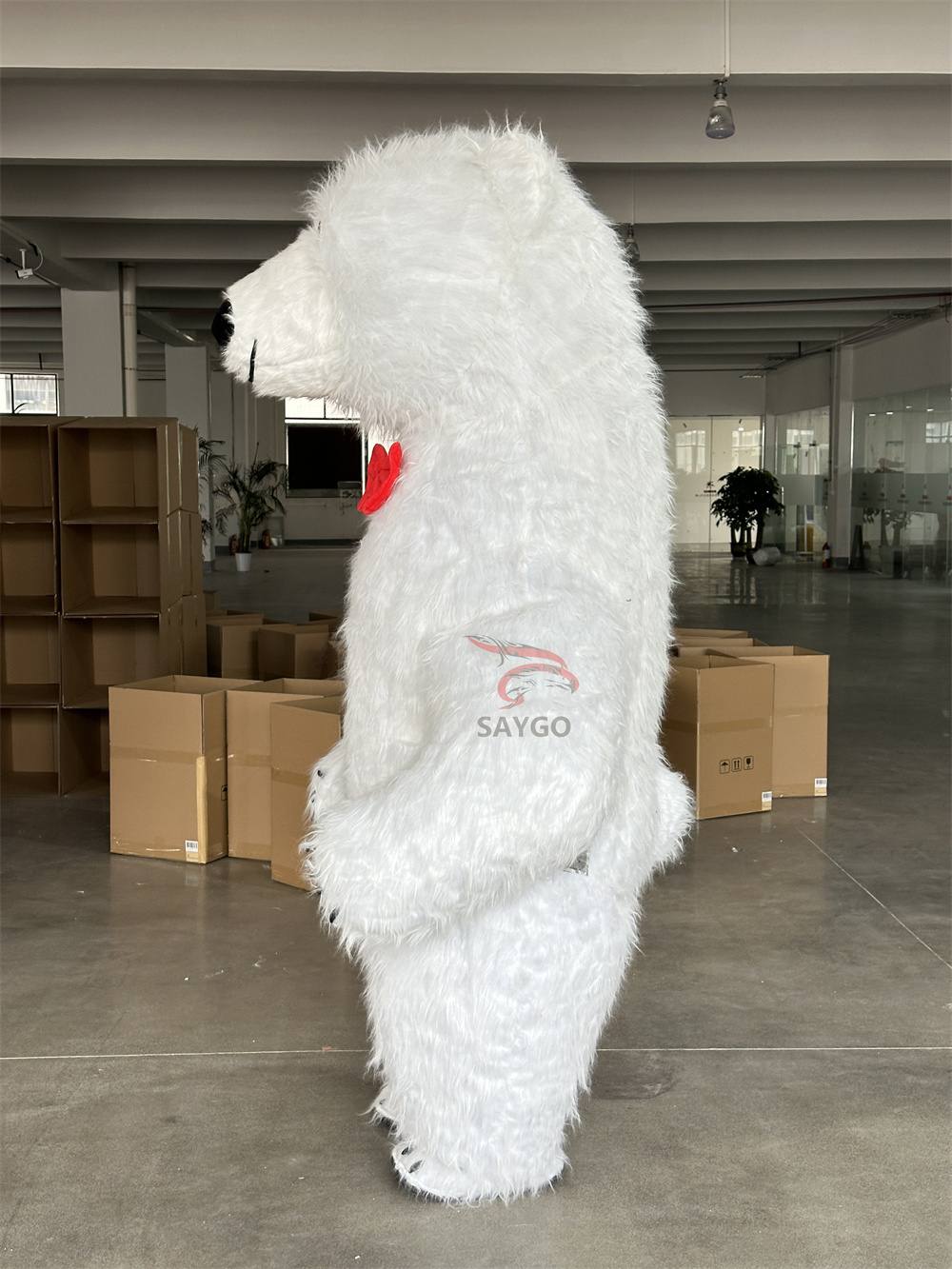 Pretty Furry Polar Bear Mascot Costume for Adults 2m 2.6m Inflatable Polar Panda Bear Mascots Costume Suits for Events Walking