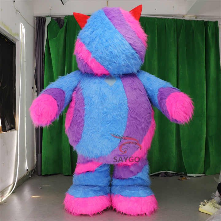Inflatable Camouflage Bear Mascot Cartoon Doll Costume Plush Performance Props Doll Walking Puppet Costume