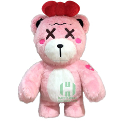 Pink Cute Dressing Bear Mascot Costumes Various Color Inflatable Giant Teddy Bear Costume Inflatable Teddy Bear Mascot Costume