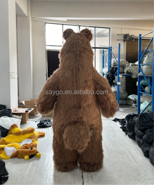 Dark Brown Inflatable for Masha Bear Mascot Costume Plush Fursuit Adult Anime Cosplay Custom Carnival Animal Mascotte Mascotte
