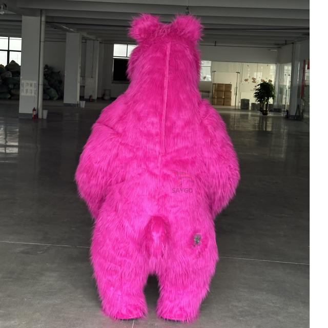 Pink Inflatable  Mascot Costume Adult Fancy Dress Christmas Party Panda Teddy Bear Mascot Costume