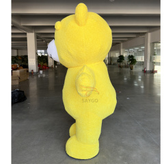 Hot Selling Custom Yellow Inflatable Teddy Bear Mascot Costume Latest Release Adult Character Clothing Life-Size Plush Teddy