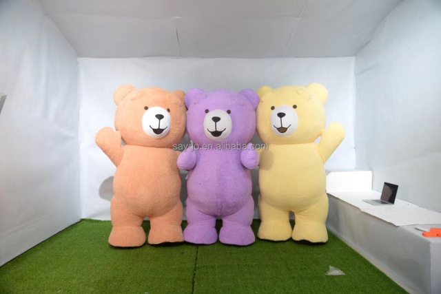 Pink Cute Dressing Bear Mascot Costumes Various Color Inflatable Giant Teddy Bear Costume Inflatable Teddy Bear Mascot Costume