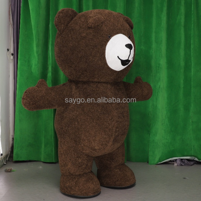 Wearable Inflatable Teddy Bear Christmas Costume Cartoon Teddy Bear Costume for Men Gummy Bear Costumes for Advertising Events