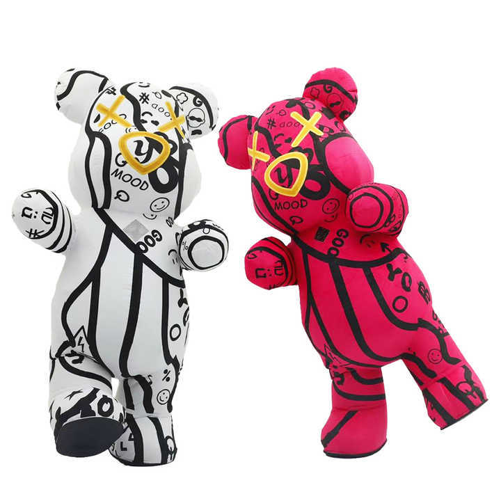 Cartoon Bear Inflatable Costume Mascot Parade Adult Character Cosplay Animal Birthday Christmas Party Event Plush Set