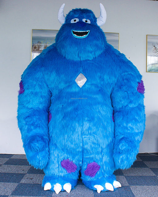 Unisex Inflatable Blue Green Monster Sully Cartoon Mascot Costume Plush Bear Design for Adults for Parties Monster Inc Mascot