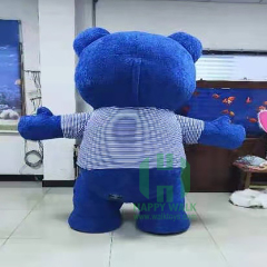 Unisex Customized Inflatable Plush Teddy Bear Costume Blue Bear Mascot for Adult for Party Animal Cosplay Fancy Dress