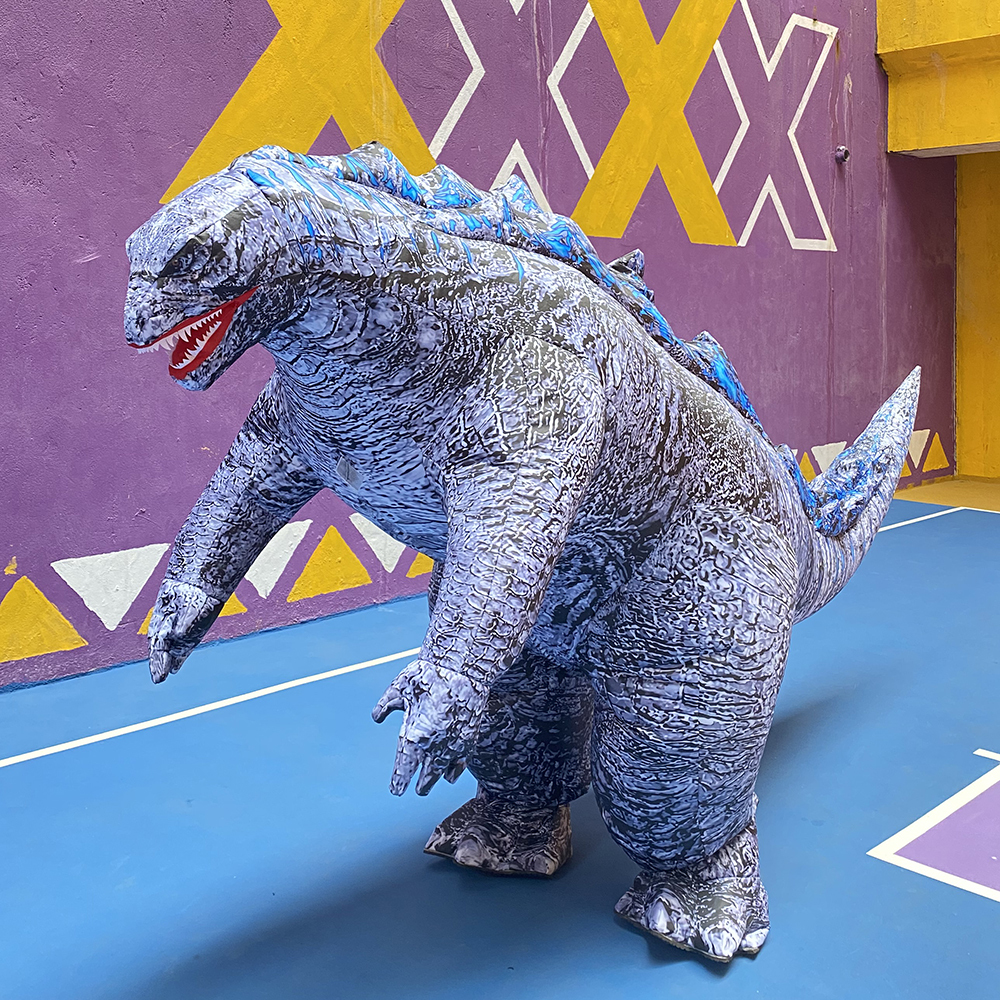 Realistic Inflatable Godzilla Costume for Adults-Unisex Mardi Gras Beer Mascot Costume