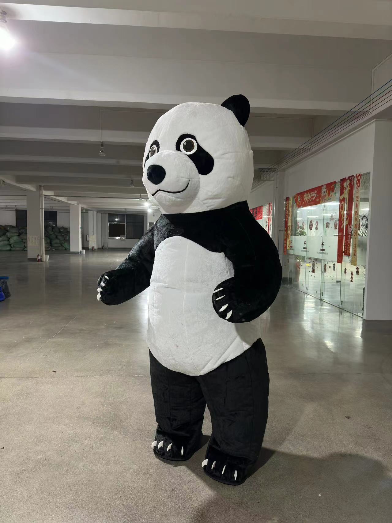 Cheap Price Hot Sale Custom Unisex Adult Size Short Fabric Inflatable Panda Mascot Costumes for Christmas Sales