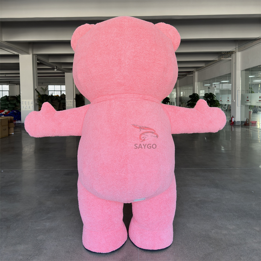 High Quality Custom Pink Teddy Bear Mascot Costume Giant Inflatable Bear for Halloween Party Cosplay Bear Costume for Sale