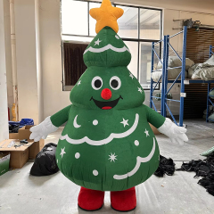 Christmas Inflatable Santa Costume XL Mens Costumes Adult Cosplay Outfit Funny Blow-up Claus Suit with Tree for Halloween Mascot