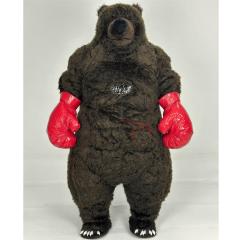Furry Giant Boxing Bear Inflatable Costume Plush Brown Bear Costumes Mascot Teddy Bear Adult Party Cosplay Suits
