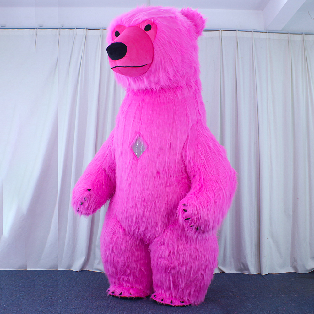 Saygo Halloween Cartoon Cosplay Adult 3 Meter Long Fur Walking Giant Inflatable Polar Bear Mascot Costume for Sale