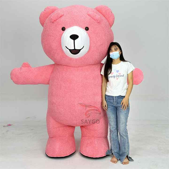 Hot Sale Teddy Bear Animal Inflatable Mascot Costume Inflatable Cartoon Walking Wolf Costume for Party