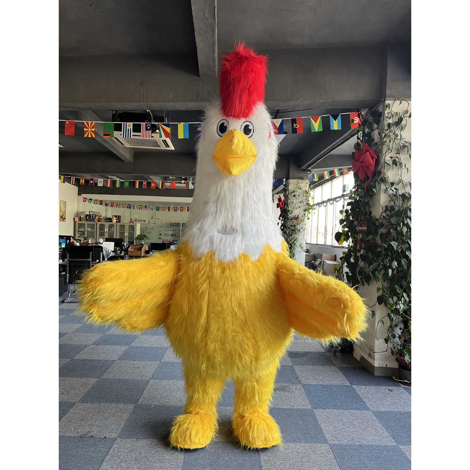 Wholesale Popular Plush Walking Giant Adult Inflatable Rooster Mascot Costume Cartoon Character