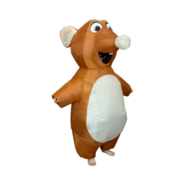 Bright Brown Pvc Costumes Inflatable Mouse Mascot Costume Suit for Party Dress.