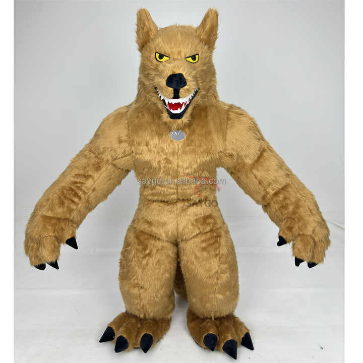 2.2m Adult Full Inflatable Wolf Costume Custom Real Life Mascot Suit for Halloween Fancy Dress Animal Cosplay Outfit Promotions
