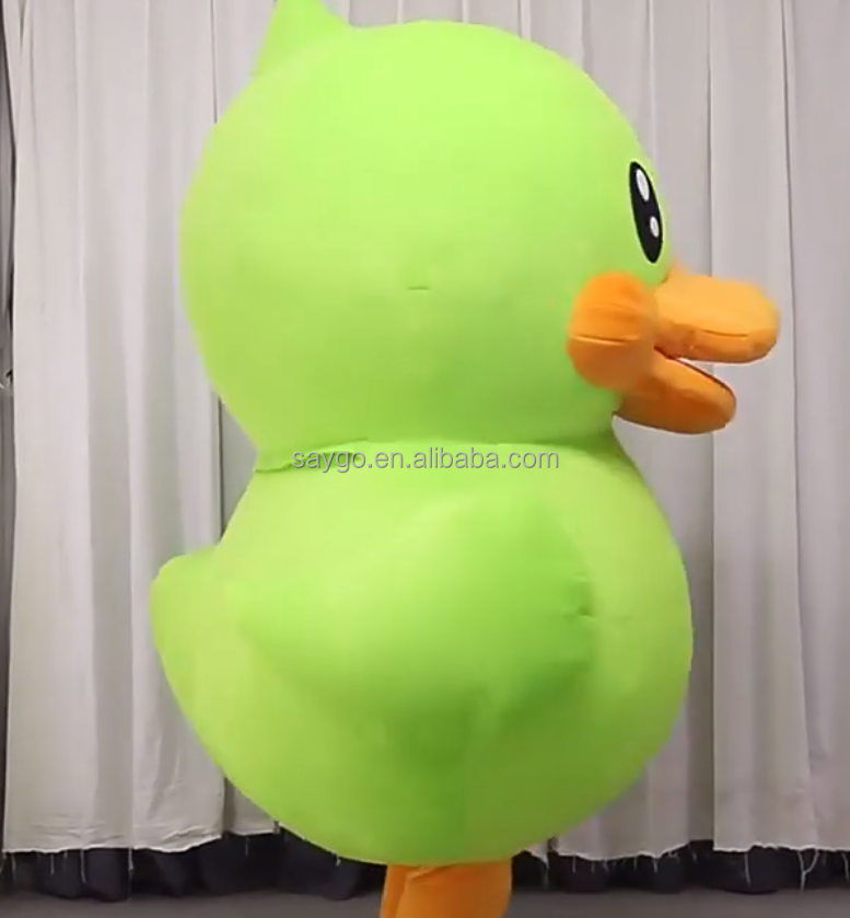 Giant 2m/2.6m Inflatable Green Duck Mascot Costume for Adults Fun Cosplay Suit for Parties Anime & Bug Style on Sale