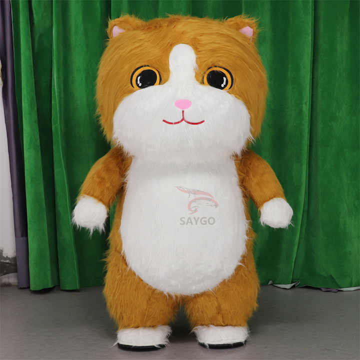 Customize Cute Furry Cat Mascot Costume 2m 2.6m Inflatable Cat Costume Clothes for Women Adults Dress up
