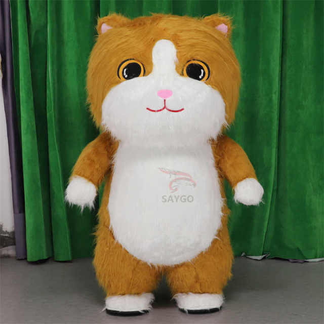 Customize Cute Furry Cat Mascot Costume 2m 2.6m Inflatable Cat Costume Clothes for Women Adults Dress up