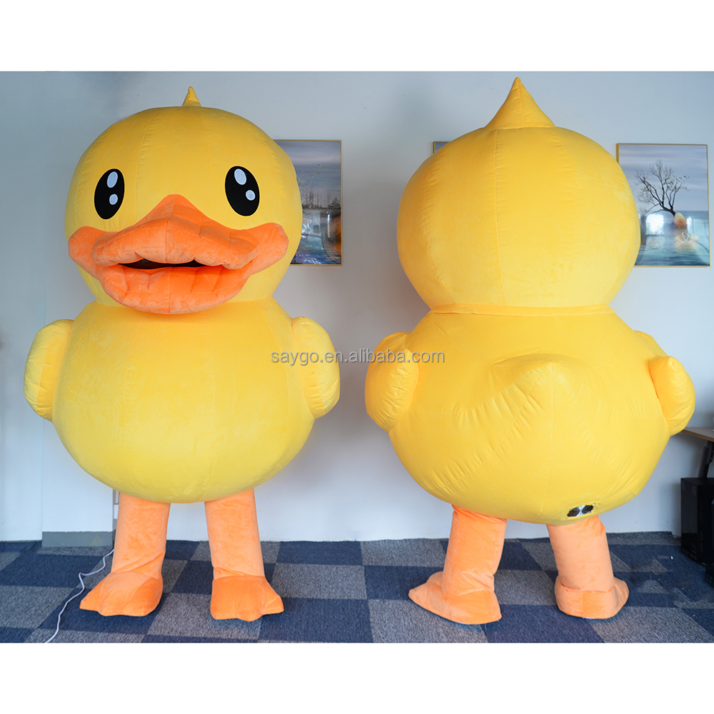 Custom Made Inflatable Duck Adult and Kids Mascot Costume Commercial Unisex Plush Mascot Costume Duck Mascot Costume for Ads