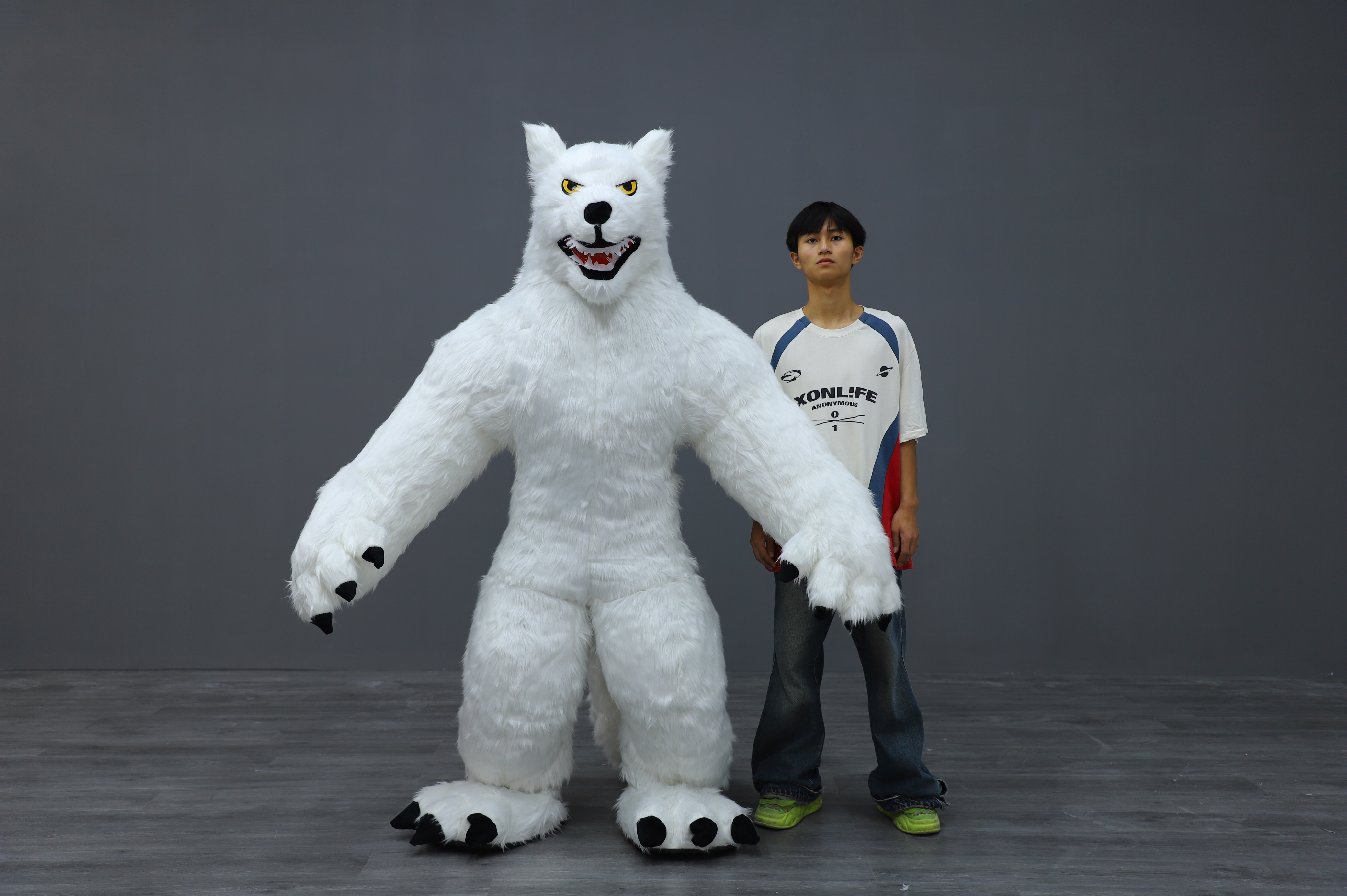 Wolf Inflatable Costume Mascot Parade Adult Role Cosplay Animal Birthday Halloween Party Activity Plush Suit