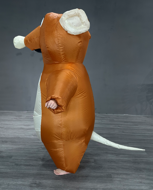 Bright Brown Pvc Costumes Inflatable Mouse Mascot Costume Suit for Party Dress.
