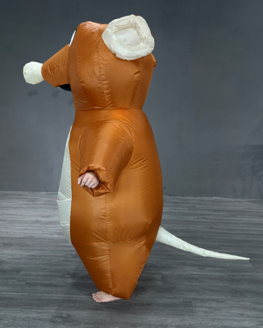Bright Brown Pvc Costumes Inflatable Mouse Mascot Costume Suit for Party Dress.