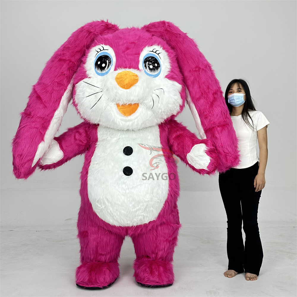 High Quality Inflatable Easter Bunny Mascot Costume Giant Life Size Inflatable Mascot for Sale Factory
