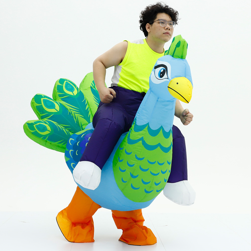 Green Peacock Inflatable Cosplay Wear Mascot Costumes Poly Pros Inflatable Peacock Clothing Sale