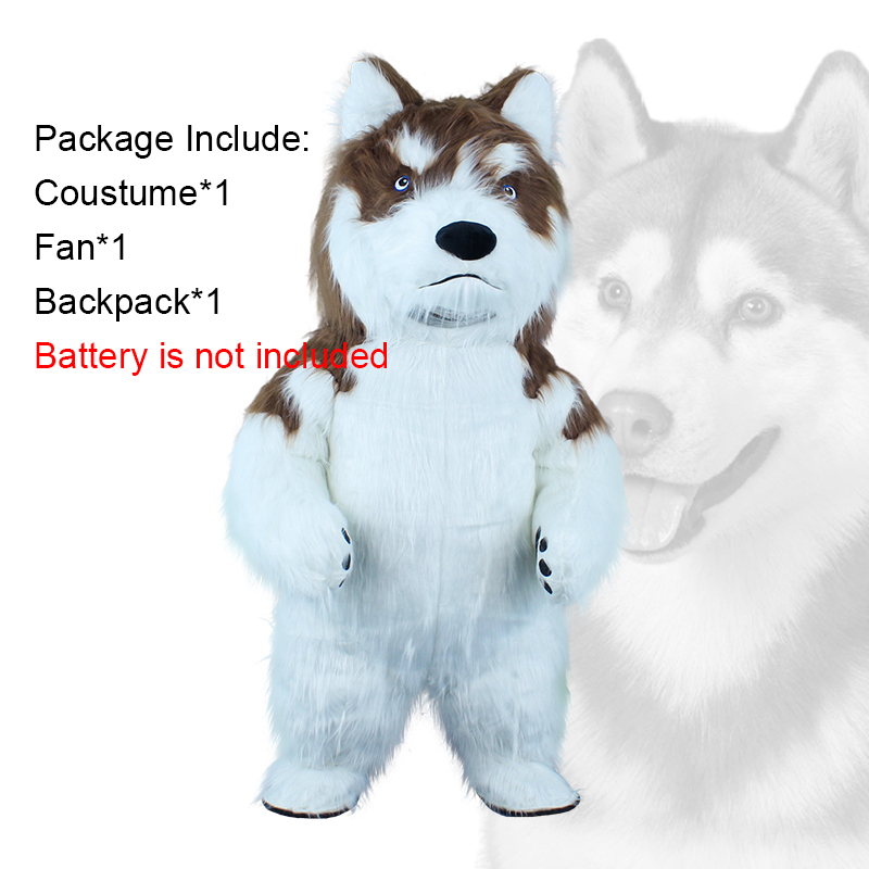 Saygo in Stock CE 2M/2.6M Inflatable Husky Cartoon Character Dog Mascot Costume Cosplay Suit for Party