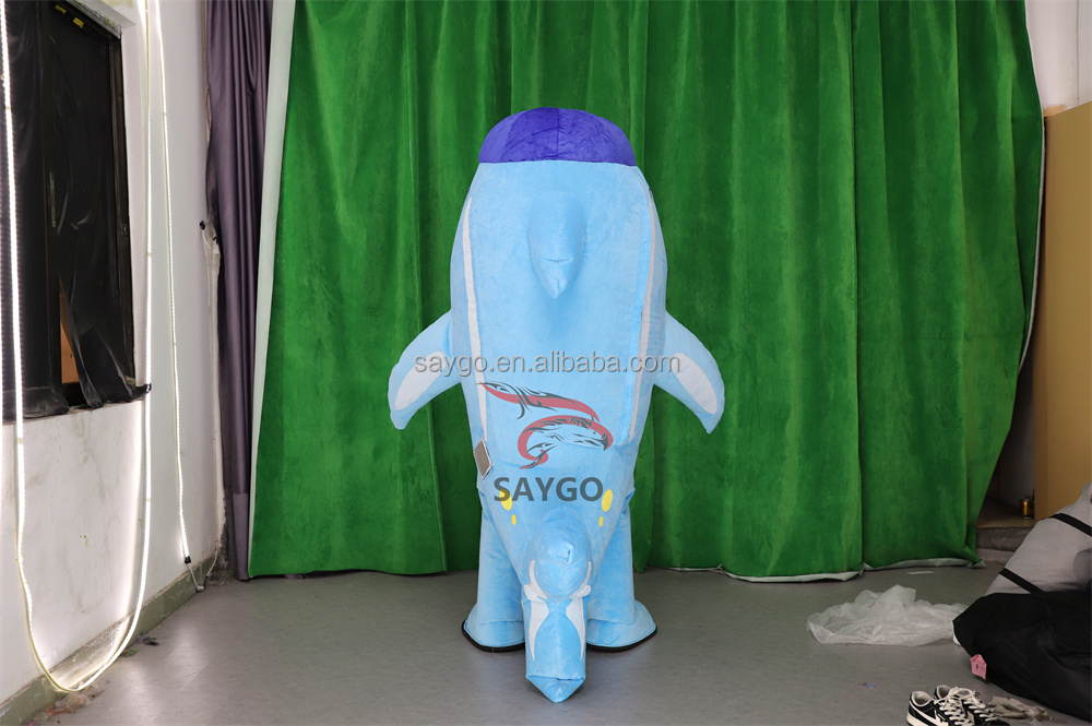 Factory Selling Walking Blue Dolphin Mascot Costumes Kids Birthday Party Carnival Show Dresses Inflatable Penguin Mascot Costume