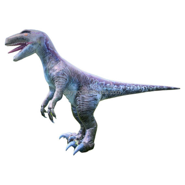 Inflatable PVC Gray Dragon Raptor T-Rex Costume-saygo Brand Mardi Gras Carnival Adult Unisex In-Stock Realistic Animal Mascot