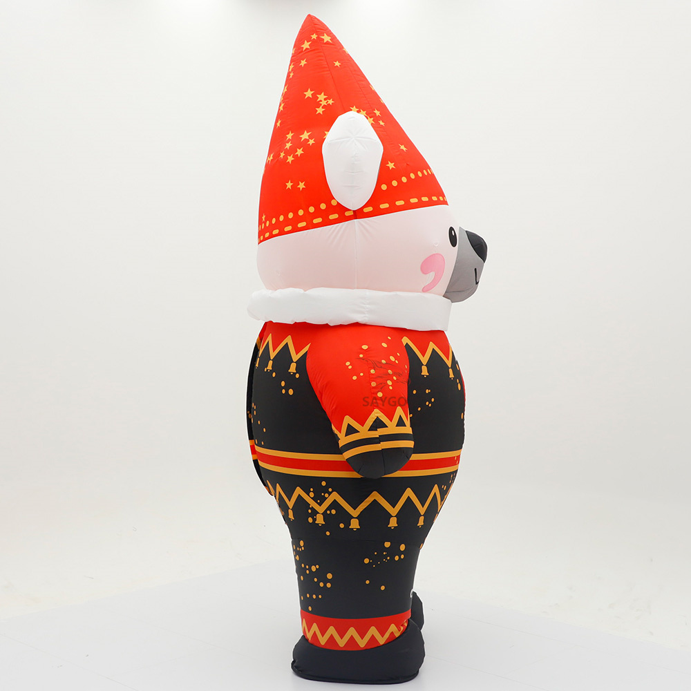 Easy View Walking Bear Inflatable Mascot Costumes for Adult Cosplay Wear 2.2m Giant Bear Inflatables Clothes for Events Business