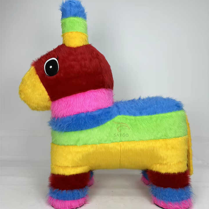Advertising Pretty Cartoon Horse Mascot Costume Clothes with rainbow Color 2m Inflatable Horse Costume Party Dress