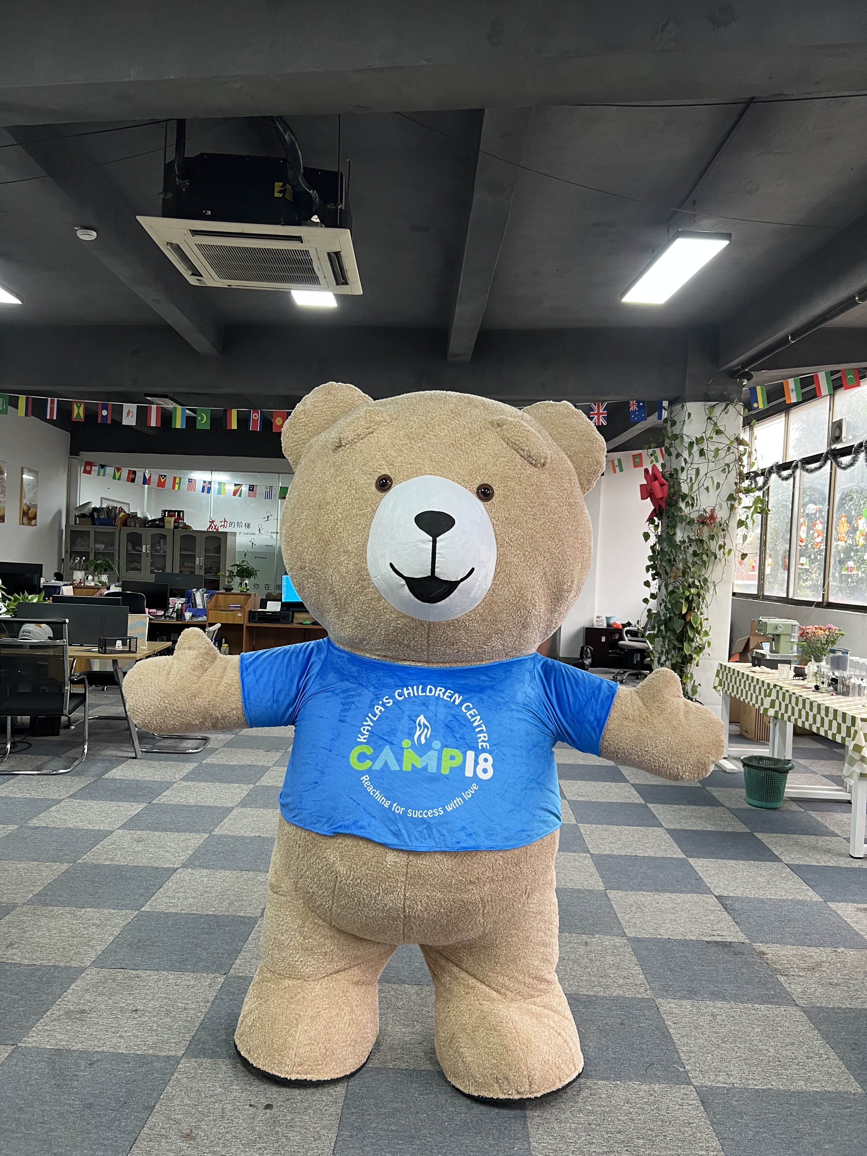 Hot Sale Teddy Bear Animal Inflatable Mascot Costume Inflatable Cartoon Walking Bear Costume with T-shirt for Party