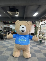 Hot Sale Teddy Bear Animal Inflatable Mascot Costume Inflatable Cartoon Walking Bear Costume with T-shirt for Party