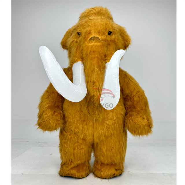 Ice Age Manny Mammoth Elephant Mascot Costume 2m 2.6m Inflate Mammoth Elephant Clothes Outfit for Adults Dress in